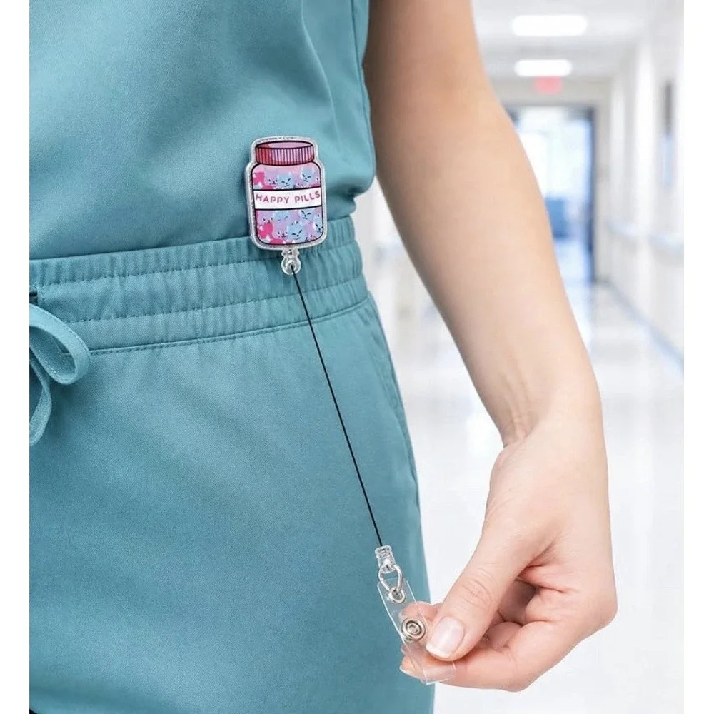 Funny Cat Nurse Badge Reel Cute NEW